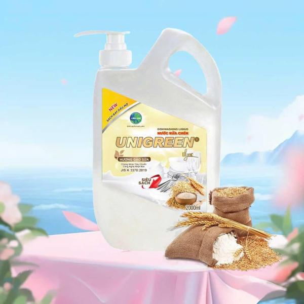 Nước rửa chén Uni Green 2000ml - Hương Sữa gạo