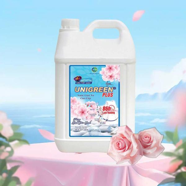 Nước giặt xả UniGreen PLUS - Hương Anh Đào Xanh (9,6 kg)