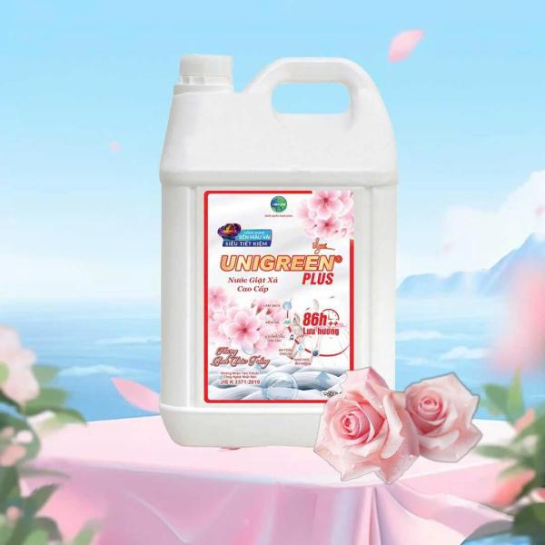 Nước giặt xả UniGreen PLUS - Hương Anh Đào Trắng (9,6 kg)